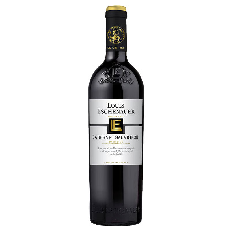 Louis Eschenauer Cabernet Sauvignon wine bottle on a white background