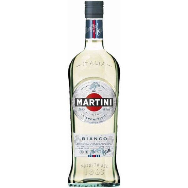 Martini Bianco bottle on a white background