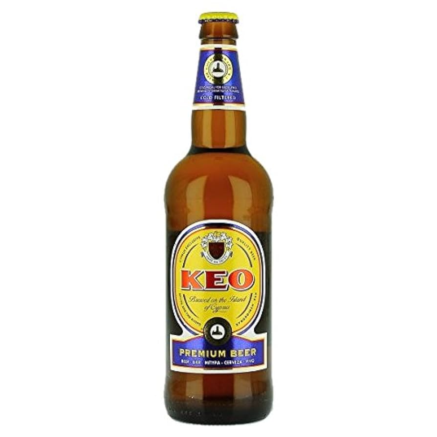 Bottle of Kéo Premium Beer on a white background