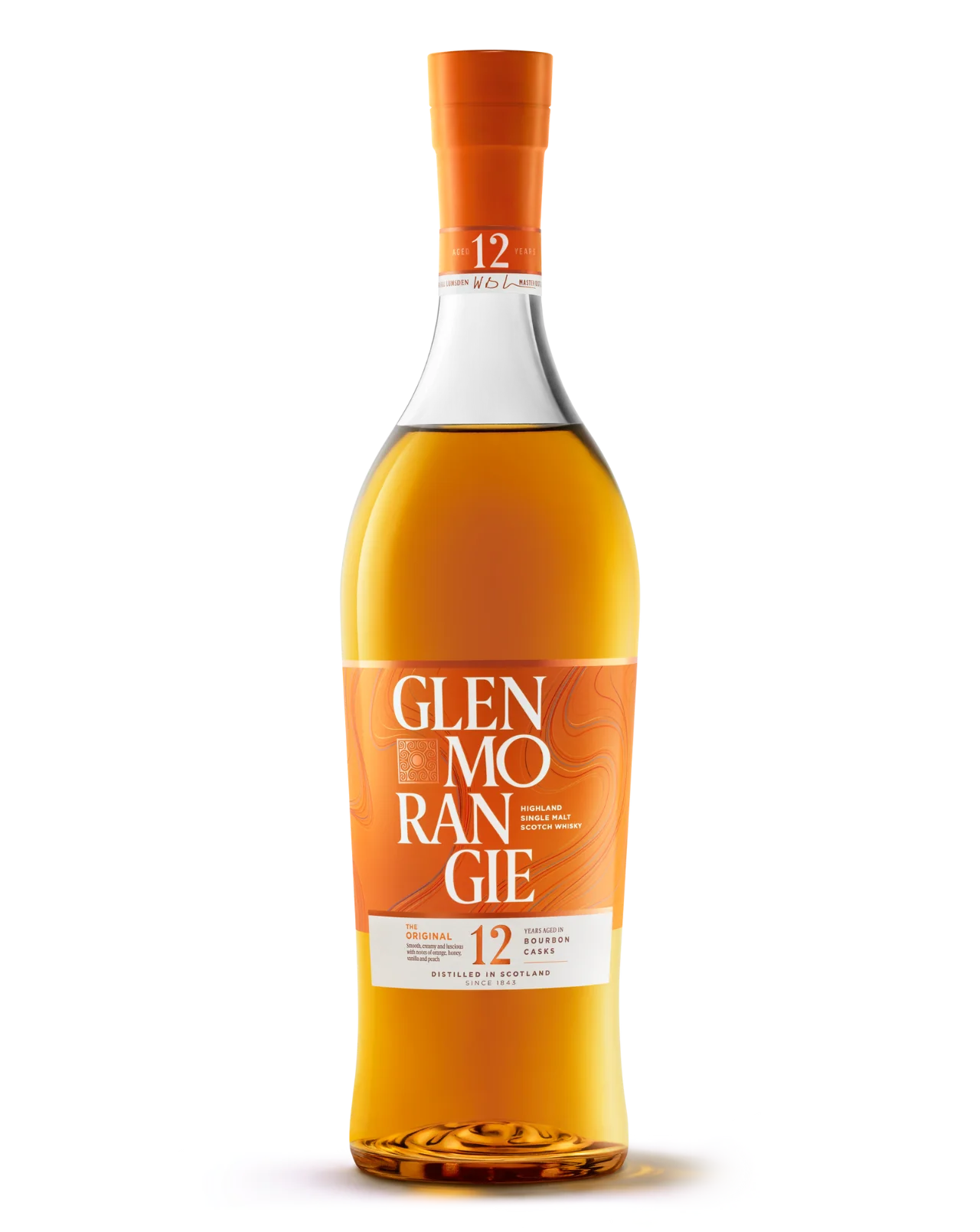 Glenmorangie whisky bottle on a white background