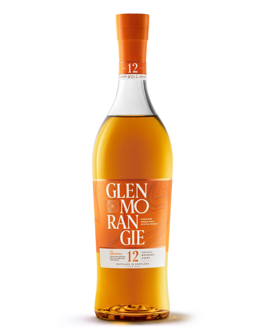 Glenmorangie whisky bottle on a white background