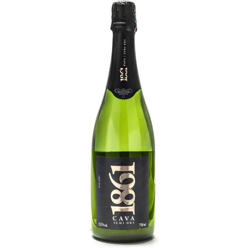 Bottle of 1861 Cava on a white background