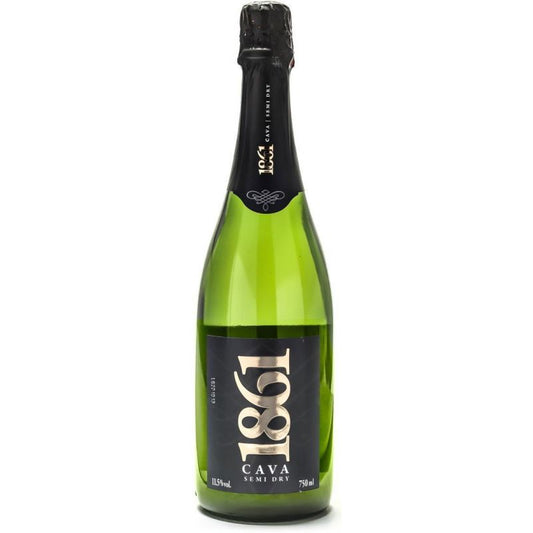 Bottle of 1861 Cava on a white background