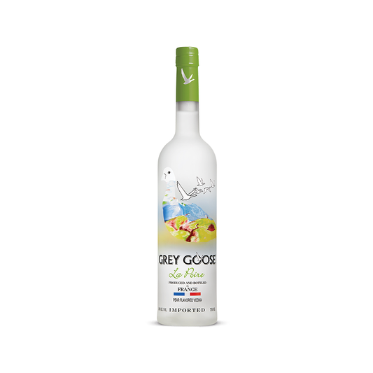 Grey Goose vodka bottle on a white background