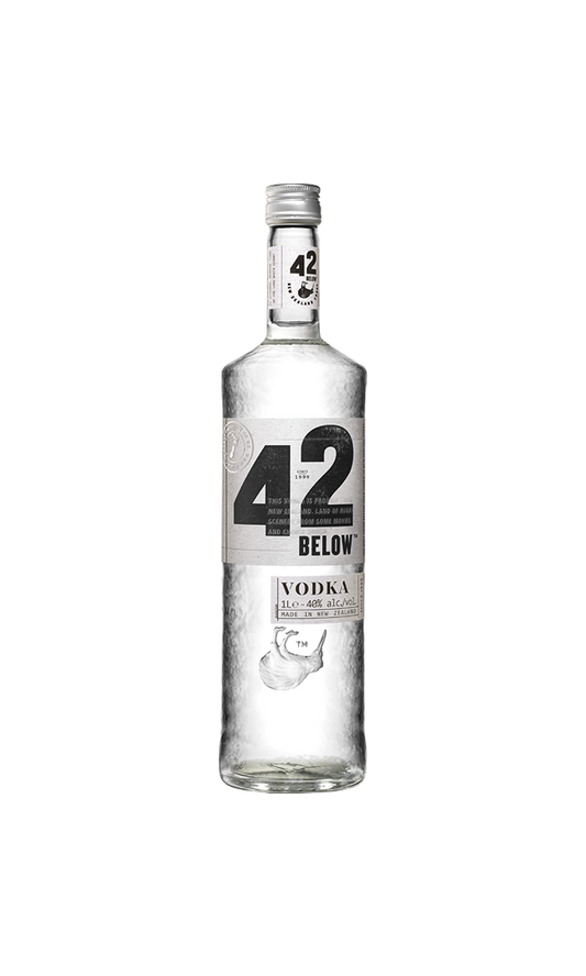 Bottle of 42 Below vodka on a white background