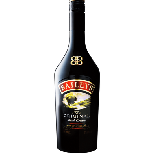Baileys Irish Cream bottle on a white background