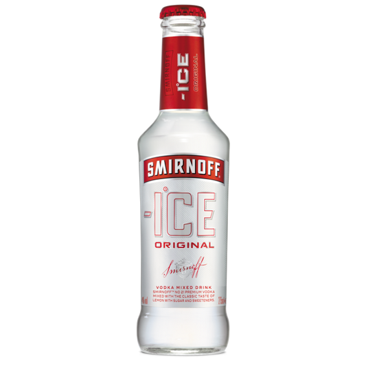Smirnoff Ice vodka bottle on a white background