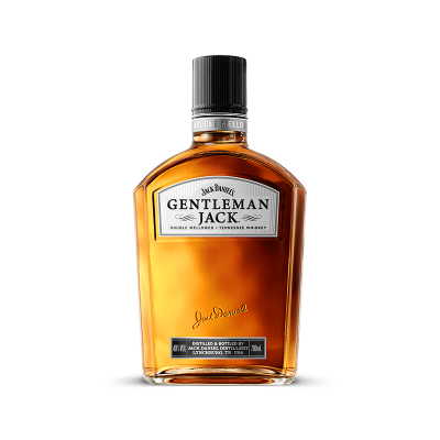 Bottle of Jack Daniel's Gentleman Jack whiskey on a white background
