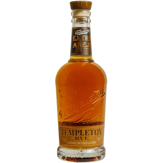 Templeton Rye whiskey bottle on a white background