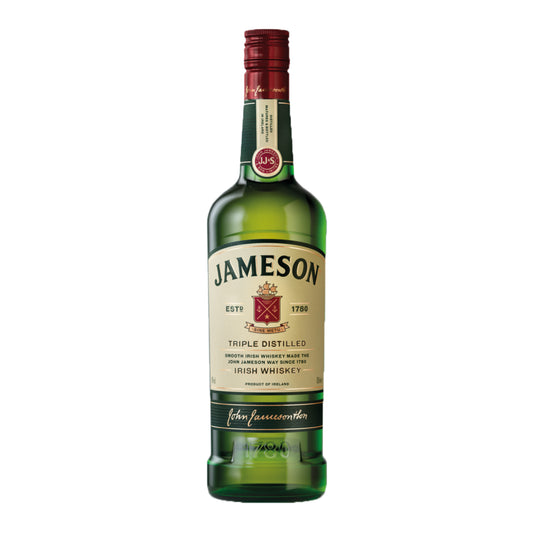 Jameson Irish whiskey bottle on a white background