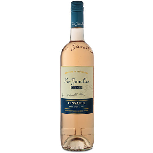 Wine bottle labeled 'Les Jamelles' on a white background