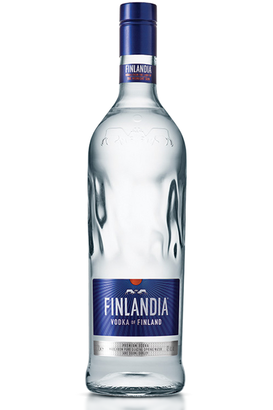 Finlandia vodka bottle on a white background