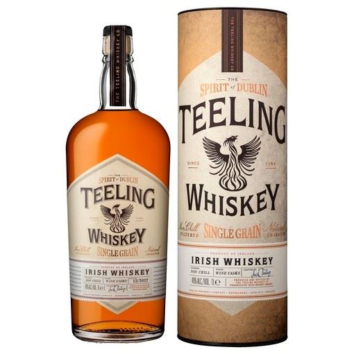 Teeling Whiskey bottle and packaging on a white background