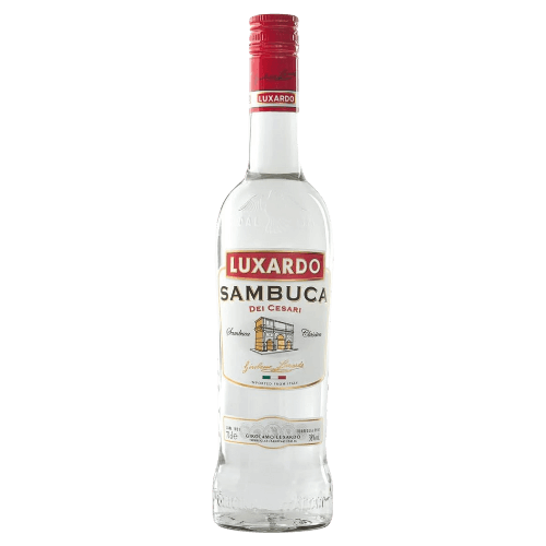 Luxardo Sambuca bottle on a white background