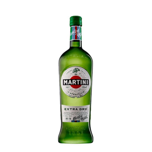 Green Martini bottle on a white background