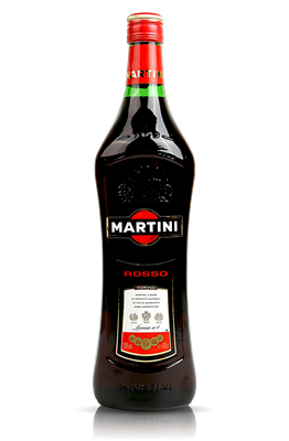 Bottle of Martini Rosso on a white background