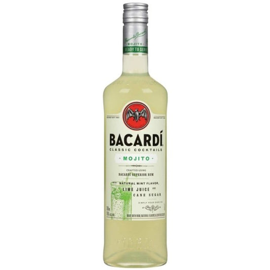Bacardi Mojito bottle on a white background
