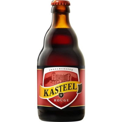 Kasteel Rouge beer bottle on a white background