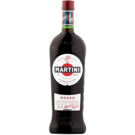 Bottle of Martini Rosso on a white background