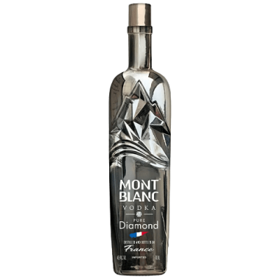 Mont Blanc vodka bottle on a white background