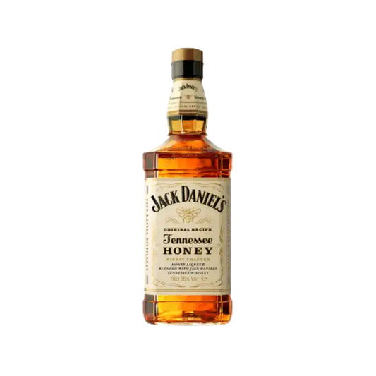 Jack Daniel's Tennessee Honey whiskey bottle on a white background