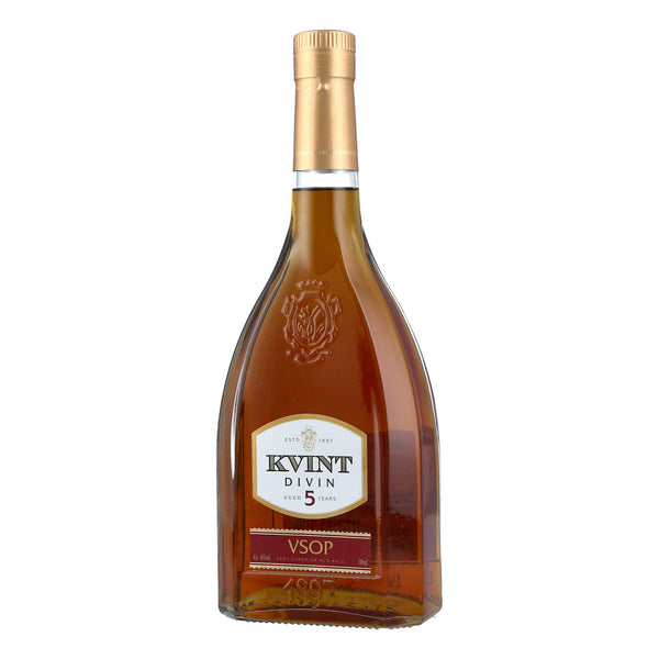 Bottle of Kvint Divin VSOP on a white background