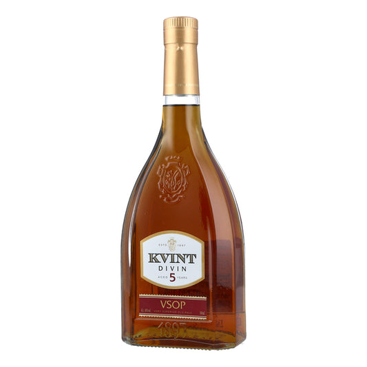 Bottle of Kvint Divin VSOP on a white background